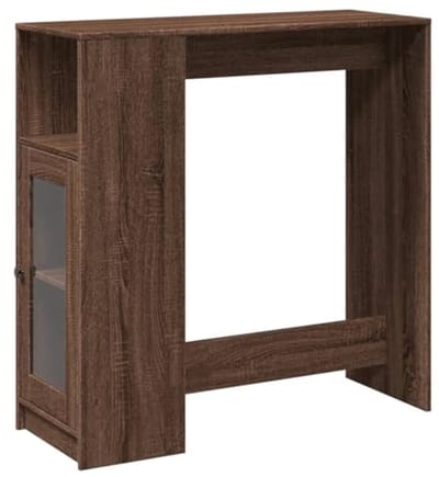 Bartafel met rekken - Hoge tafel keukenbar - Drankjes en hapjes serveren - Stabiel bewerkt hout - 101x40x1035 cm