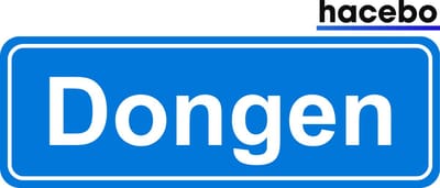 Hacebo - Plaatsnaam Sticker - 29x10 CM - Dongen sticker - Verkeersborden sticker - grappige cadeaus - Dongen