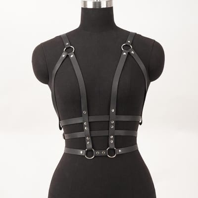 Retro Vest Riem Strakke Bretels Punk PU Leer Kan Dagelijks Gedragen Worden Met Vakantie Carnavalskleding black