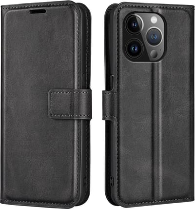 Coverup Hoesje - Geschikt voor iPhone 15 Pro Max Hoesje - Coverup Deluxe Book Case - Zwart