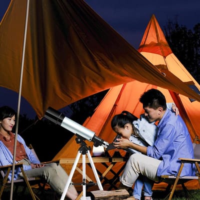 Télescope Astronomique Télescope Portable Compact de Grossissement 90X avec Trépied Réglable pour Enfants Débutants