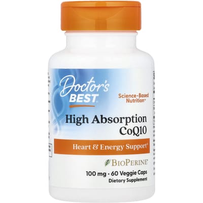 Doctor's Best, Hoogopneembare CoQ10 met BioPerine, 100 mg, 60 vegetarische capsules