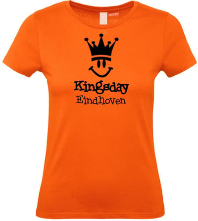 Dames t-shirt Eindhoven Smiley | Oranje Dames | maat XS