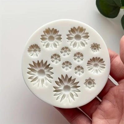 1 stuks Bloem Siliconen Mal Boeket Gietmal DIY Decoratie Chocolade Suiker Hars Kaars 3D Mal Knutselgereedschap wit