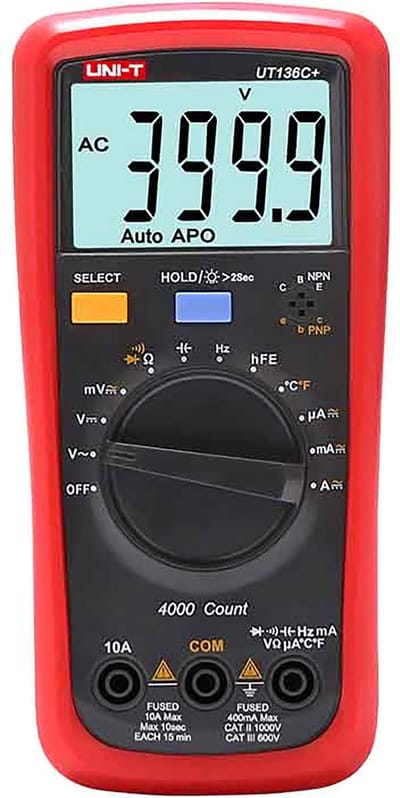 UNI-T UT136C+ - Multimeter - Hoogspanningsmeting - Automatische Bereikselectie - LCD-Display