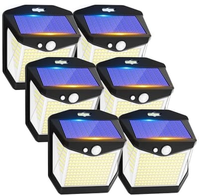 Buitenlamp met Bewegingssensor en 248 LED - IP65 Waterdicht - Draadloze Wandlamp voor Muur en Garage - Set van 6