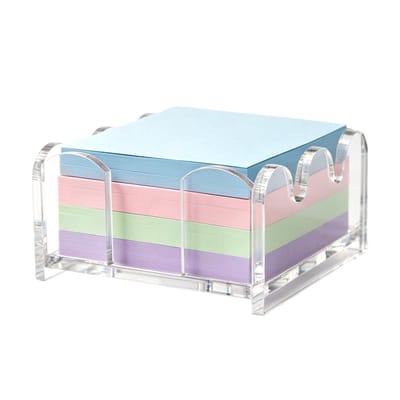 Houder voor Plaknotities, Transparante Acryl Houder Organizer Plaknotities van 7,6 x 7,6 cm of Kleine Voorwerpen Ideaal voor in de Klas Studentenkamer School of op Kantoor