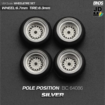 Bnds 1/64 Metalen Model Wielnaven Rubberen Band Legering Ontwerp Velgen Gemodificeerde Onderdelen Jdm Vip Stijl Voor Modelauto's Voertuig 1:64 4-delige set