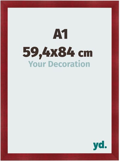 Your Decoration - Fotolijst A1 59,4x84 cm - MDF - Wijnrood Geveegd - Pisa