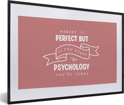 Fotolijst incl. Poster - Studenten - Studeren - Psychologie - Quotes - 60x40 cm - Posterlijst