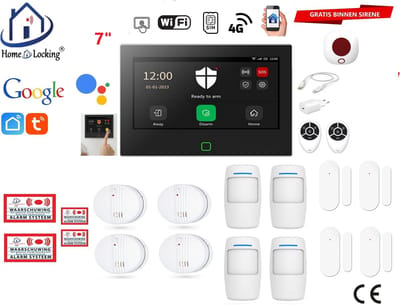 Draadloos / bedraad alarmsysteem met 7-inch touchscreen voor woning/camper/boot/caravan werkt met wifi en sim kaart en met spraakgestuurde apps. (Nederlands of Frans stem en tekst). ST01B-4