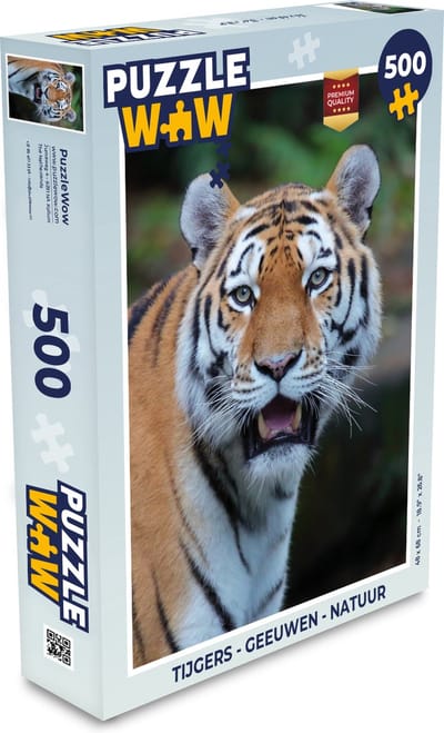 Puzzel Tijgers - Geeuwen - Natuur - Legpuzzel - Puzzel 500 stukjes