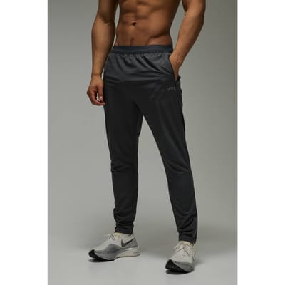 Heren Actieve Hardloop Geperforeerde Toelopende Jogger | Charcoal | Size XS