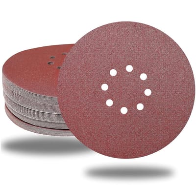 Dailygoods- Schuurschijf 225 mm - Set van 50 stuks - Klittenband - Korrelgrootte P60 - 8 gaten - Geschikt voor gipsplaatschuurmachines - Schuurpapier