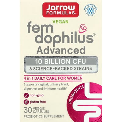 Jarrow Formulas, Vegan Fem Dophilus Advanced, 10 miljard CFU (104 mg), 30 vegetarische capsules