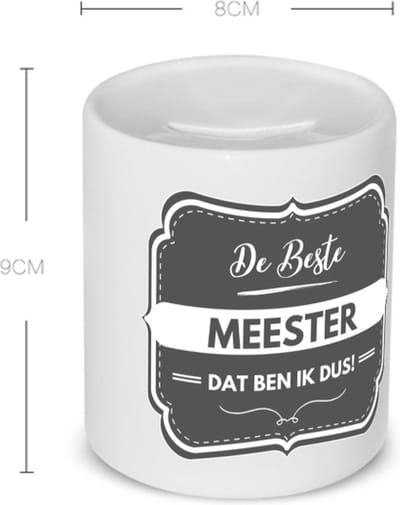 Akyol - de beste meester Spaarpot - Meester - geweldige meester - school - verjaardagscadeau - afscheidscadeau - kado - 350 ML inhoud