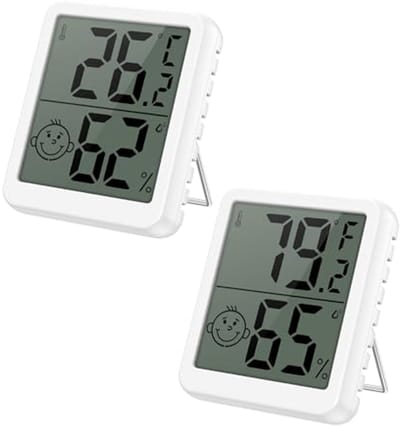 Digitale thermometer en hygrometer voor binnen, 2 stuks met LCD-scherm, temperatuur- en luchtvochtigheidsmeter