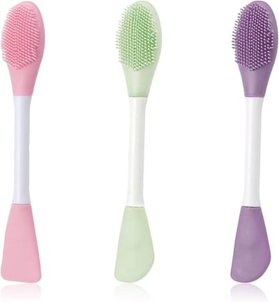 Set van 3 flexibele siliconen maskerkwasten voor gezichtsmaskers, serums en huidverzorging, ideaal voor een zachte applicatie
