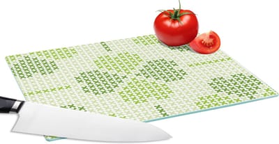 Glazen Snijplank - 28x20 - Klaver - Patronen - Groen - Snijplanken Glas