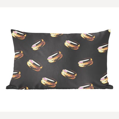 Sierkussens - Kussentjes Woonkamer - 60x40 cm - Macarons - Patroon - Goud - Zwart
