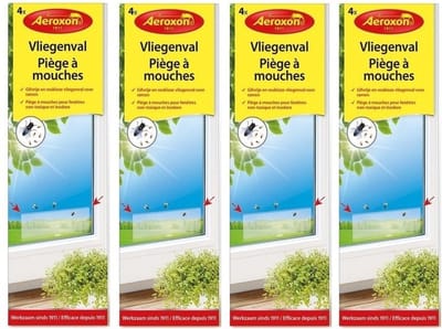 Aeroxon raam plakstrips - 16x - 21 cm - vliegenvanger - vliegenstrips - milieuvriendelijk - Anti-insect - Insectenbestrijding