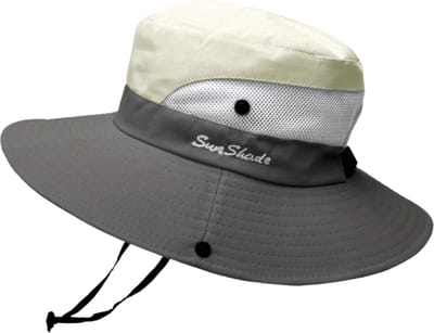 Livano Zonnehoed - Reishoed - UV Beschermende Hoed - Bucket Hat - Festival - Pet - Hoedje Voor Dames & Heren - Hoofdbescherming - Beige & Grijs