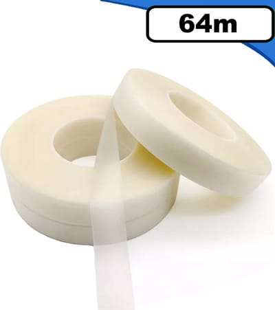 WoniQ Strijkband 64 meter - Zoomband Instrijkbaar - 2cm breed - Voor het inkorten - Kantenband - Plooiband - Gordijnband voor Omzomen