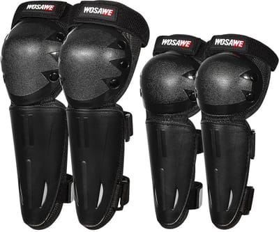 Beschermingsset Kinderen - Knie- en elleboogbeschermers - Buitensporten - Verstelbare banden - 4-15 jaar - Zwart