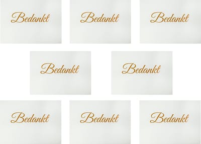 3BMT® Bedankt Kaartjes - Met Enveloppen - Set van 8