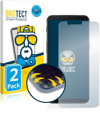 BROTECT - Screenprotector voor OnePlus 5T - Folie Beschermfolie transparant volledig dekking - 2 Stuks