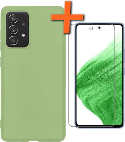 Hoes - Met Screenprotector - Geschikt voor Samsung Galaxy A53 - Sterk & Shockproof - Back Cover - Siliconen Case - Telefoon Hoes - Groen