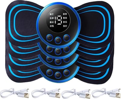 Massage pads - Spier stimulator - Ontspanning - Warmte pads - Vier stuks - Nek massage - Massage apparaat - Spierpijn - Elektroden pads - Oplaadbaar