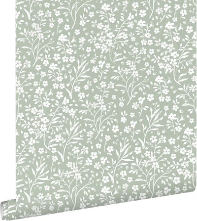 ESTAhome behang bloemetjes mintgroen - 50 x 900 cm - 139879