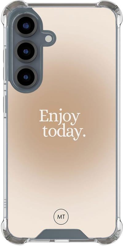 Hoesje (shockproof) geschikt voor Samsung Galaxy S25 - Enjoy today - Extra sterke case - TPU/polycarbonaat - Natuur - Beige, Groen, Transparant