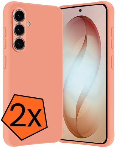 Hoes - 2 Stuks - Geschikt voor Samsung Galaxy S26 - Sterk & Shockproof - Case Siliconen - Back Cover - Telefoon Hoes - Perzik