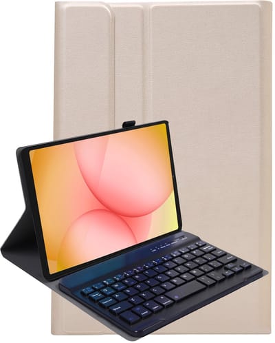 Hoesje - Geschikt voor Samsung Galaxy Tab A11 - Keyboard Book Cover - Toetsenbord Case - Hoes - Goud