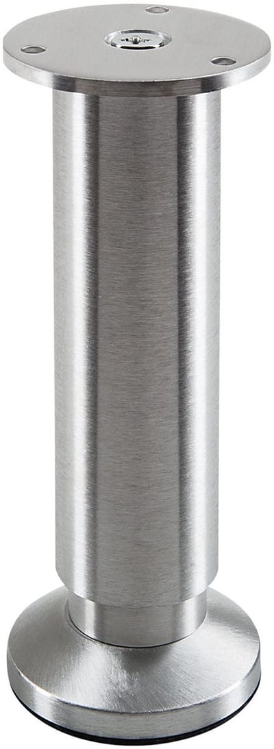 SOTECH meubelpoot TERRA Hoogte 150 mm geborsteld aluminium Bedbodem in hoogte verstelbaar tot max. 15 mm, max. belasting 250 kg