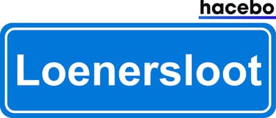 Hacebo - Plaatsnaam Sticker - 29x10 CM - Loenersloot sticker - Verkeersborden sticker - grappige cadeaus - Loenersloot