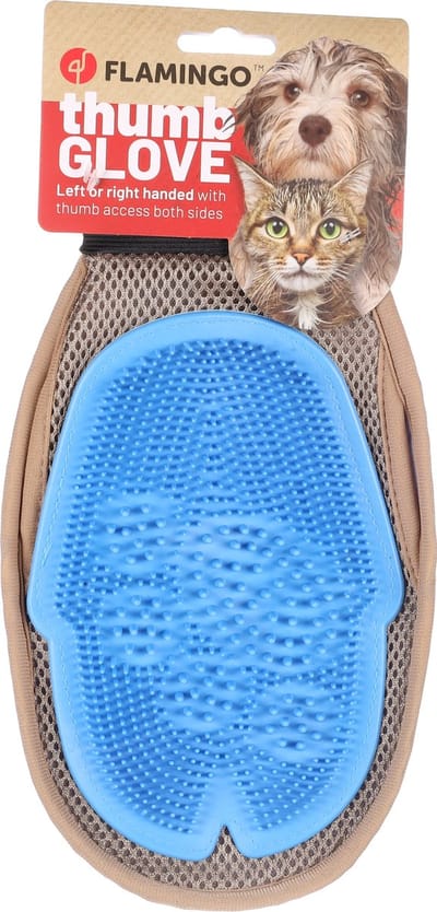 Flamingo Weva - Kleding-, Massage- & Verzorgingshandschoen Honden;katten - Verzorgingshandschoen Weva Taupe 27x16x2cm - 1st - 138532 - 1st