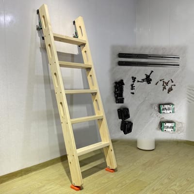 Zoldertrap Hout - Noodladder Vliering - Veilig Toegankelijk - Draagvermogen 150kg - Lengte 1m-2.6m - Natuurlijk