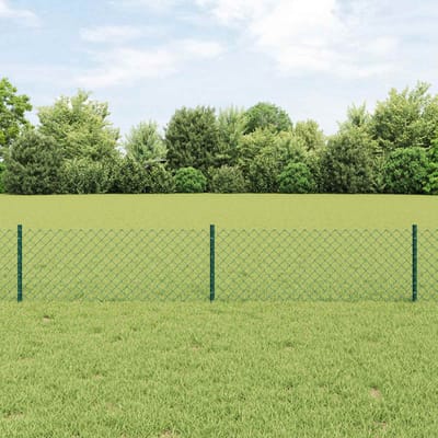 vidaXL - Gaashekwerk - met - paal - 10 - x - 0,4 - m - PVC-Coated - Staal - Groen - Mesh