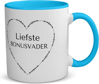 Akyol - liefste bonusvader koffiemok - theemok - blauw - Papa - de liefste bonusvader - vader cadeautjes - vaderdag - verjaardag - geschenk - kado - vader artikelen - 350 ML inhoud