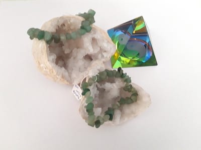 Elastisch split armband aventurijn groen