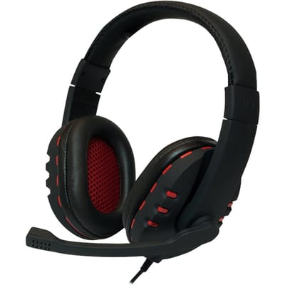 LogiLink HS0033 Stereofonisch Hoofdband Zwart, Rood hoofdtelefoon met USB aansluiting
