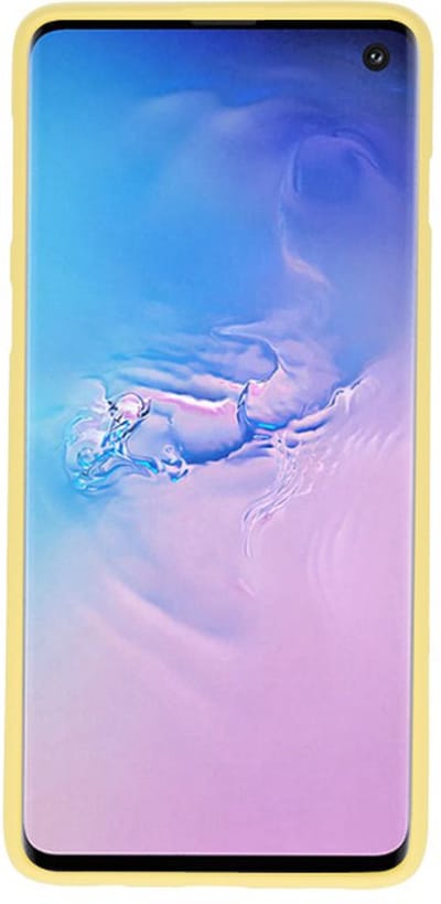 Hoesje Geschikt voor de Samsung Galaxy S10 - Backcover Color Telefoonhoesje - Geel