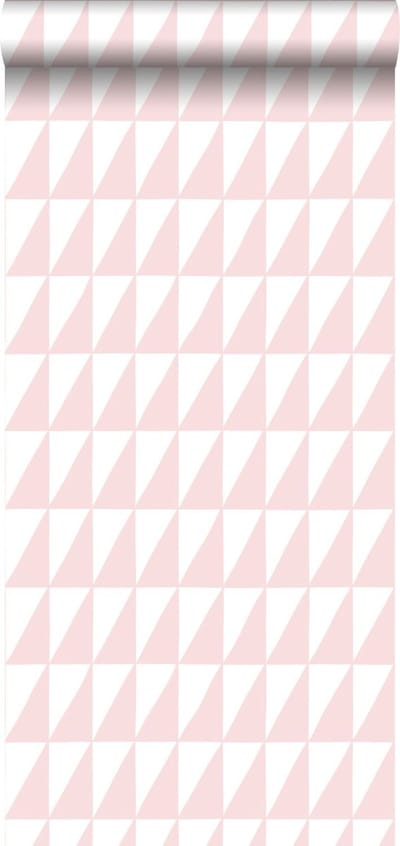 ESTAhome behang grafische driehoeken zacht roze - 53 cm x 10.05 m - 139076