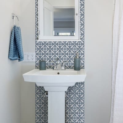 Zelfklevende tegelmuurstickers voor keuken en badkamer - 24 Gregorio Azulejos tegelstickers - 24 stickers 10x10cm