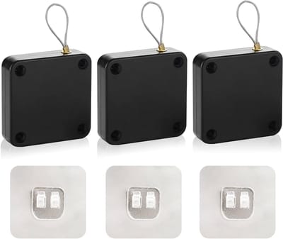 Automatische Deur Sluiter met Sensor en Treksnoer, Geen Boren Nodig voor Binnen Deuren, Perfect voor Thuiswerkplekken (Verpakking van 3)