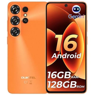Smartphone OUKITEL C26 16GB+128GB/1TB, Scherm 6,63  90Hz, Batterij 5150mAh, Mobiele Telefoon, Android 16, Dual SIM 4G/NFC Oranje oranje