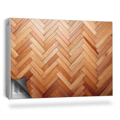 Wallfluent Magnetische Radiatorfolie - Radiator Mat Bescherming Tegen Krassen - 90x60 cm - Visgraatmotief Gemaakt Van Lichte Houten Planken - Magnetische Radiator Folie 1Mm Dik - Bruin Rieten Decoratieve Radiator Magic